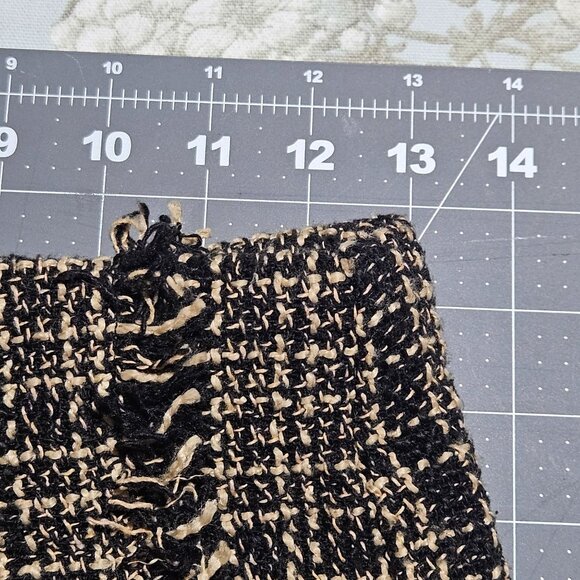 Tweed Fringed Mini Skirt In Black & Beige By Shein - Picture 8 of 14